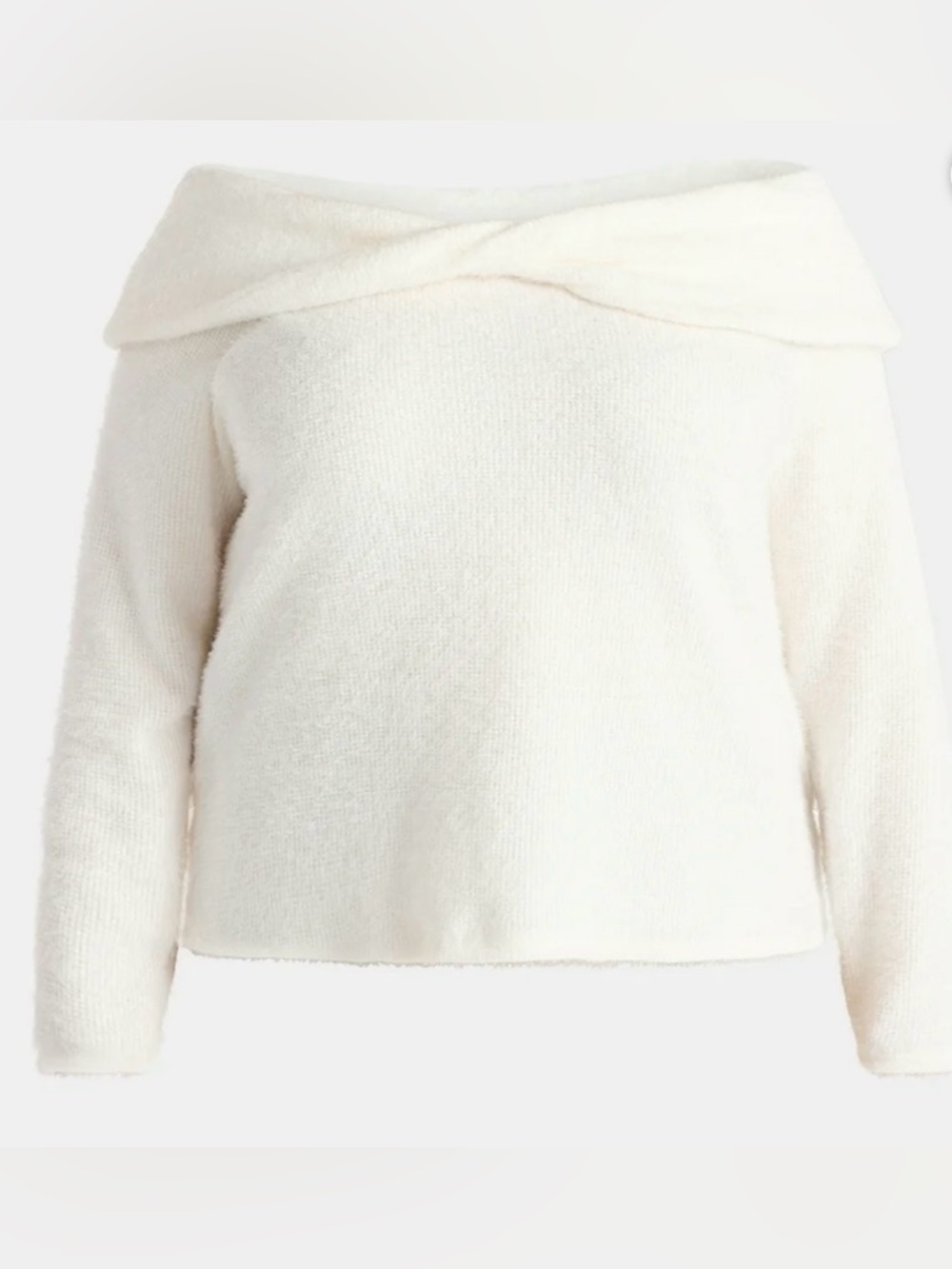 Terra & Sky Women’s Plus Off The Shoulder Eyelash Chenille Top